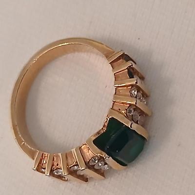 Ladies rings - Faux emerald and Nice Cluster ring