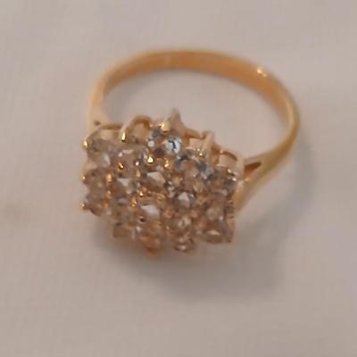 Ladies rings - Faux emerald and Nice Cluster ring