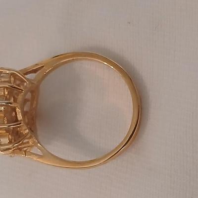 Ladies rings - Faux emerald and Nice Cluster ring