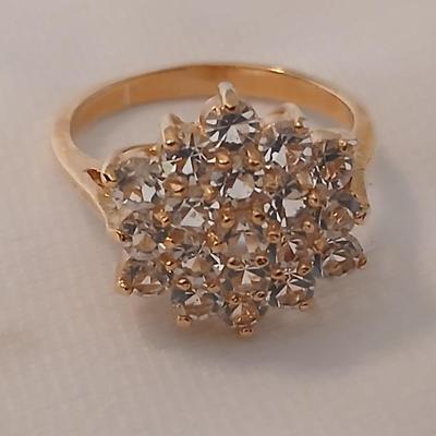 Ladies rings - Faux emerald and Nice Cluster ring
