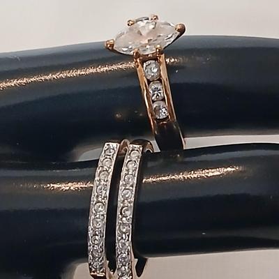 Two ladies' rings - Engagement bands - Size 8