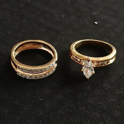 Two ladies' rings - Engagement bands - Size 8