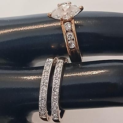 Two ladies' rings - Engagement bands - Size 8