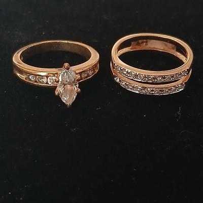 Two ladies' rings - Engagement bands - Size 8