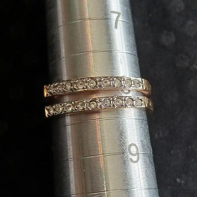 Two ladies' rings - Engagement bands - Size 8