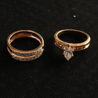 Two ladies' rings - Engagement bands - Size 8