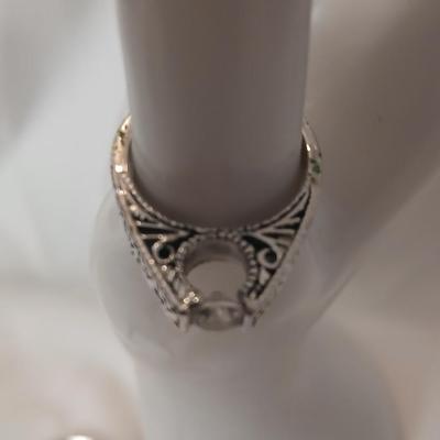 Silver-toned Jewlery earrings, Necklaces and a beautiful ring