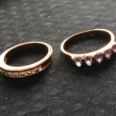 Two gold-toned rings Bling fun!