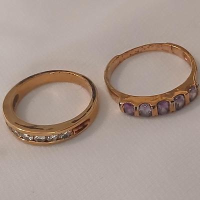 Two gold-toned rings Bling fun!