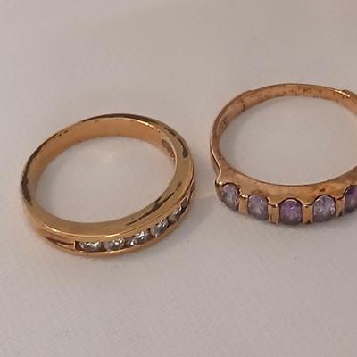 Two gold-toned rings Bling fun!