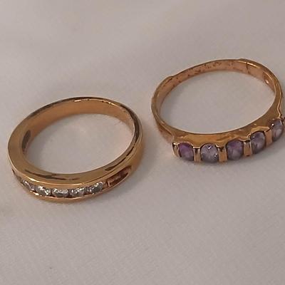 Two gold-toned rings Bling fun!