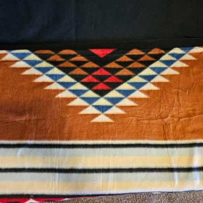 Native American Angel figure with Native light weight blanket and a framed Charles Russel Print