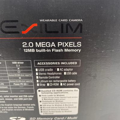 CASIO EX-M2 WEARABLE CARD CAMERA 2.0 MEGA PIXEL