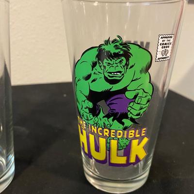 CAPTAIN AMERICA, THE AMAZING SPIDER-MAN AND INCREDIBLE HULK PINT GLASSES