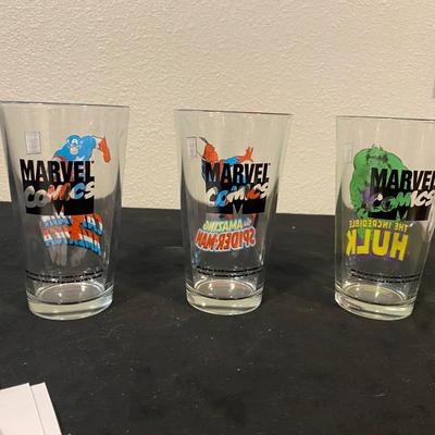 CAPTAIN AMERICA, THE AMAZING SPIDER-MAN AND INCREDIBLE HULK PINT GLASSES