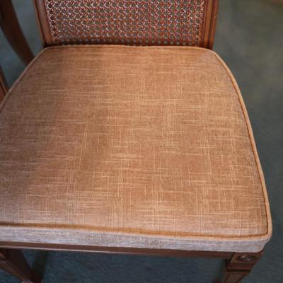 Dining Table with 2 Leaves and Cane Back Chairs