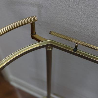 Mid Century Bar Cart with Glass Shelves