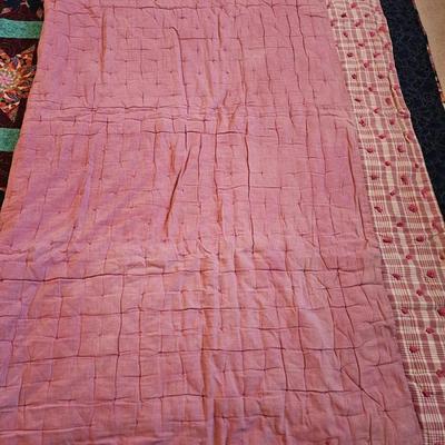 Two handmade quilts - Anne Russell Legacy Quilt Quilted by Susie Huschka and a Dammit doll