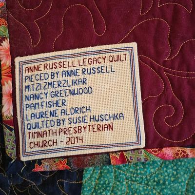 Two handmade quilts - Anne Russell Legacy Quilt Quilted by Susie Huschka and a Dammit doll