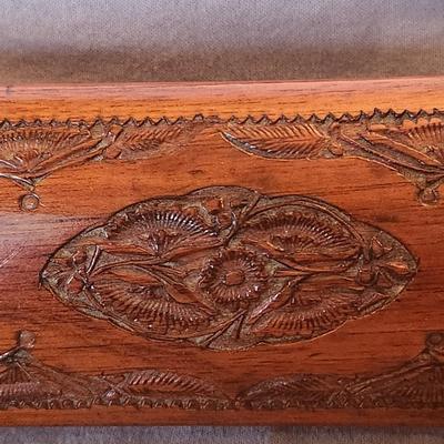 Vintage India Carved Wood Knife and Fork