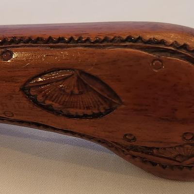Vintage India Carved Wood Knife and Fork