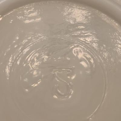 Star shaped milk glass dish