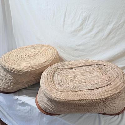 Large Leather Handled Baskets (PB-ES)