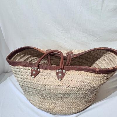 Large Leather Handled Baskets (PB-ES)