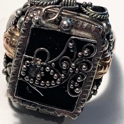 Sterling Brooch & Secret Compartment Ring