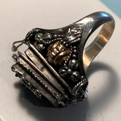 Sterling Brooch & Secret Compartment Ring
