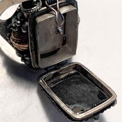 Sterling Brooch & Secret Compartment Ring