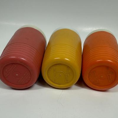 Retro Sunfrost Therm-o-ware Tumblers Beverage Vintage Plastic Glasses Cups 3 pc lot