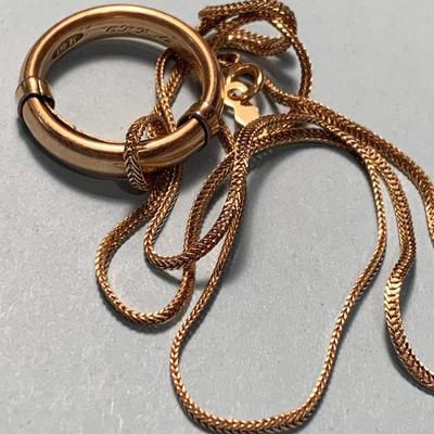 14k Gold Band & 16” Necklace