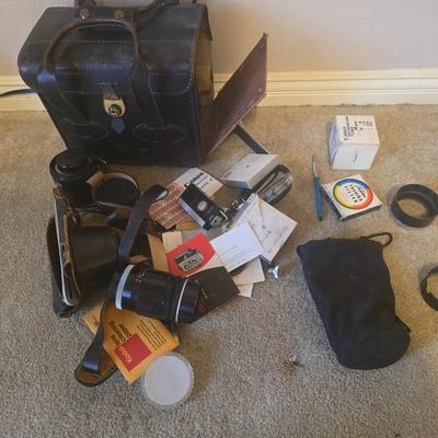 Camera bag with contents and camera