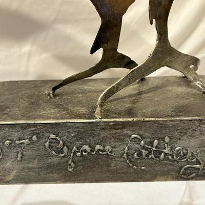 Grace Cathey Metal Chicken Sculpture & Small Wood /Metal Chicken (LR-ES)