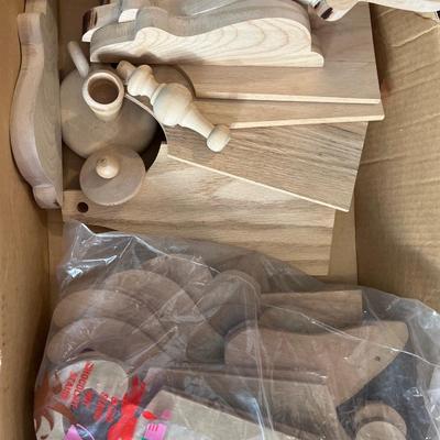 2 Mahogany stool kits & misc wood