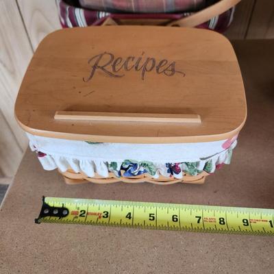 Lot of 7 Longaberger Baskets Planter, Organizer, Recipes, Handle and others