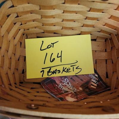 Lot of 7 Longaberger Baskets Planter, Organizer, Recipes, Handle and others