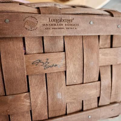 Lot of 7 Longaberger Baskets Planter, Organizer, Recipes, Handle and others