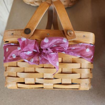 Lot of 7 Longaberger Baskets Planter, Organizer, Recipes, Handle and others