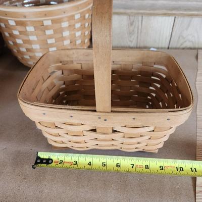 Lot of 7 Longaberger Baskets Planter, Organizer, Recipes, Handle and others