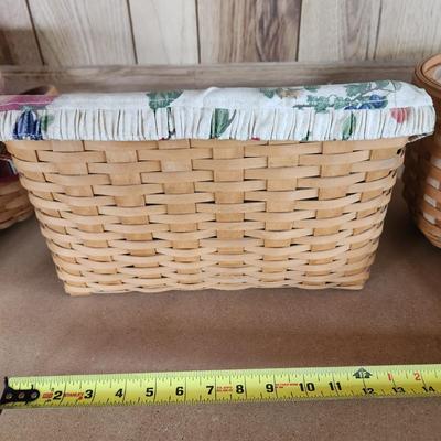 Lot of 7 Longaberger Baskets Planter, Organizer, Recipes, Handle and others