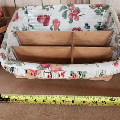 Lot of 7 Longaberger Baskets Planter, Organizer, Recipes, Handle and others