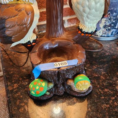 Very Heavy Solid Ceramic Owl Table Lamp