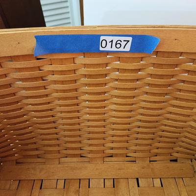 Large Longaberger Basket w Leather Handles 2003 20x17.5x12