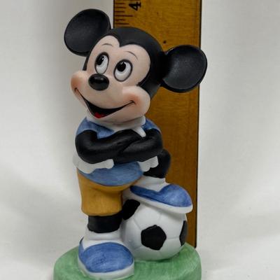 Vintage Disney 4” UCGC Taiwan Mickey Mouse Soccer Player And Ball Porcelain Figurine