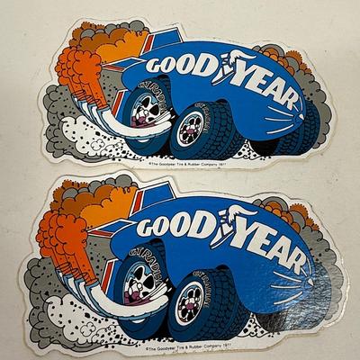 Vintage Automotive Equipment Stickers - Goodyear Blimp Racing