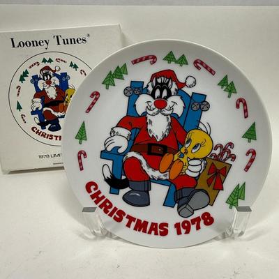 Looney Tunes Limited Edition Christmas Collectors Plate 1978 Sylvester and Tweety
