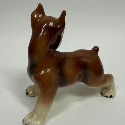 Vintage 1960s Cortendorf West Germany Ceramic Boxer Dog Figurine