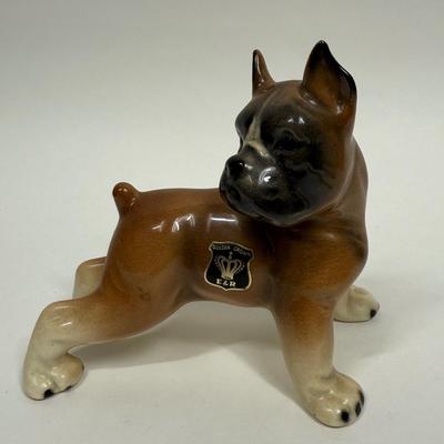 Vintage 1960s Cortendorf West Germany Ceramic Boxer Dog Figurine